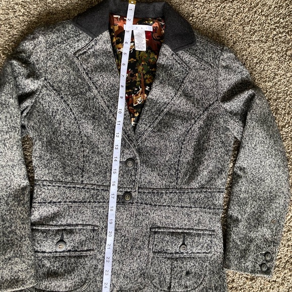 CAbi Gray Tweed Blazer Tailored Suit Jacket - Picture 3 of 9